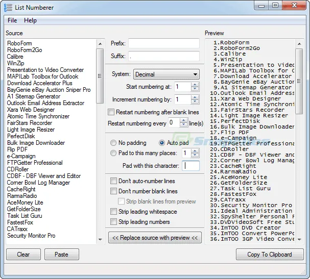 List Numberer Capture d'écran 2