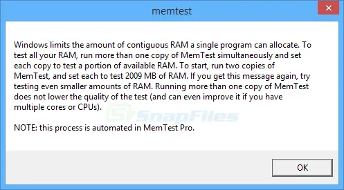 MemTest Capture d'écran 2