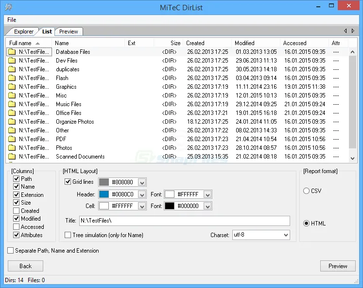 MiTeC DirList Capture d'écran 2