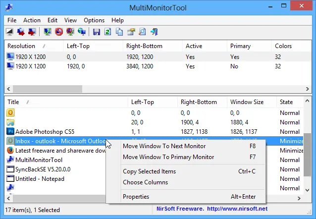 MultiMonitorTool Capture d'écran 2