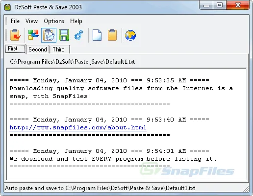 DzSoft Paste and Save Capture d'écran 1