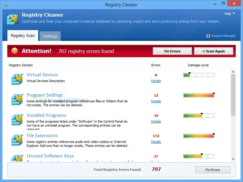 Pointstone Registry Cleaner Capture d'écran 1