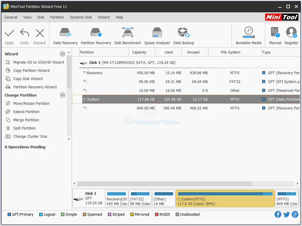 MiniTool Partition Wizard Free Capture d'écran 1