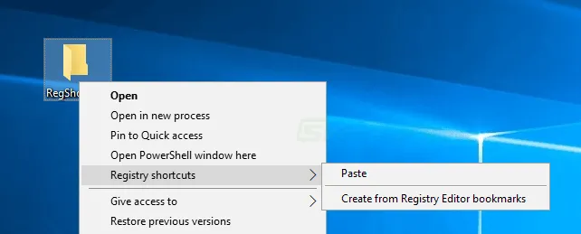 Registry Shortcuts Capture d'écran 1