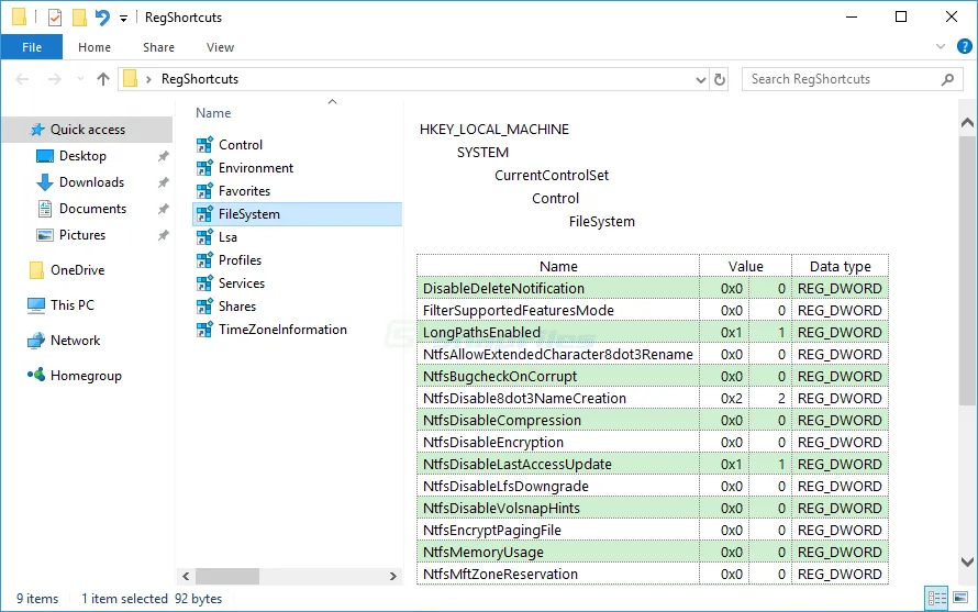 Registry Shortcuts Capture d'écran 2