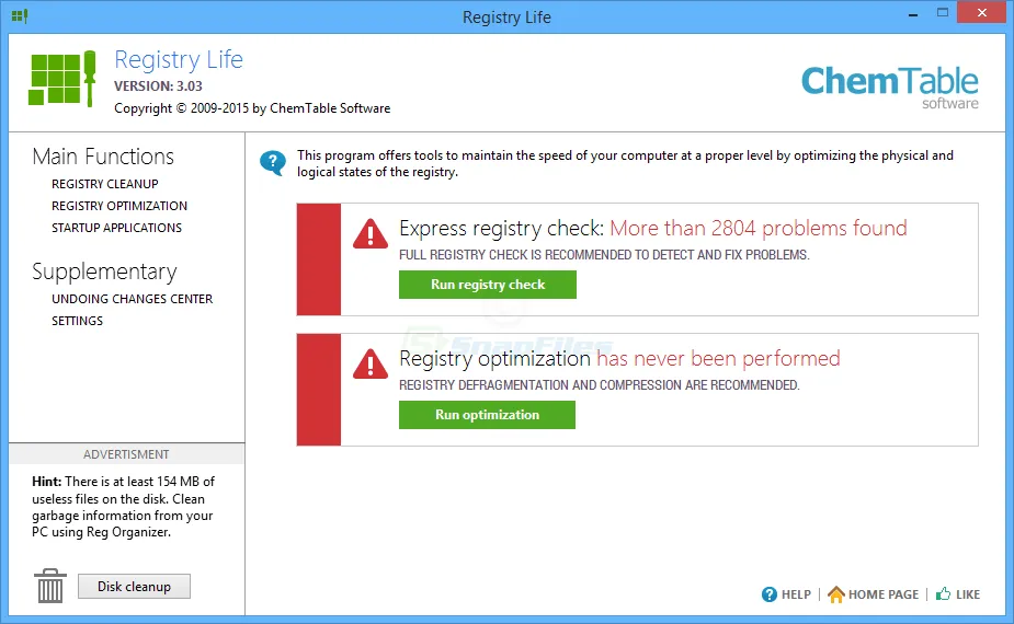 Registry Life Capture d'écran 1