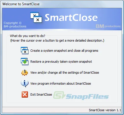 SmartClose Capture d'écran 1