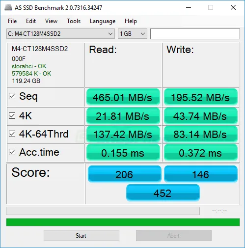 AS SSD Benchmark Capture d'écran 1