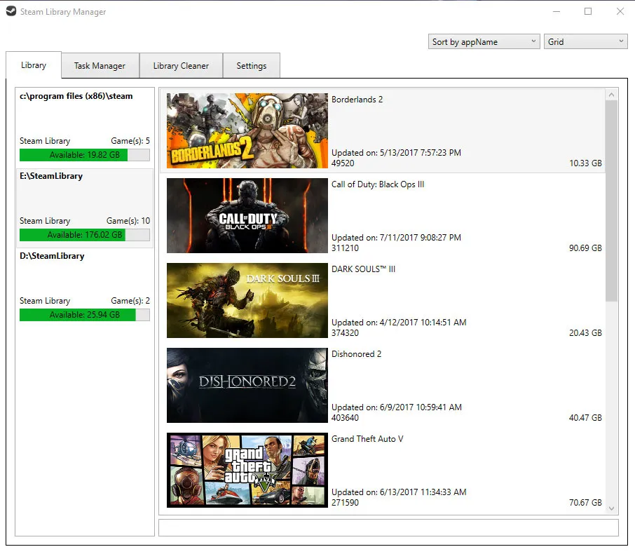 Steam Library Manager Capture d'écran 1