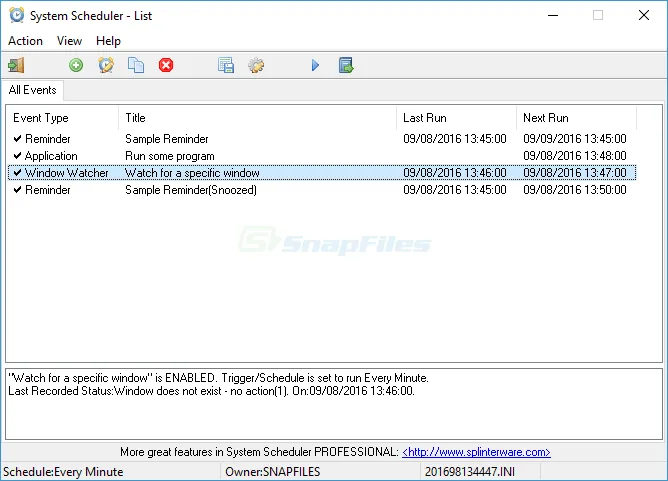 System Scheduler Capture d'écran 1