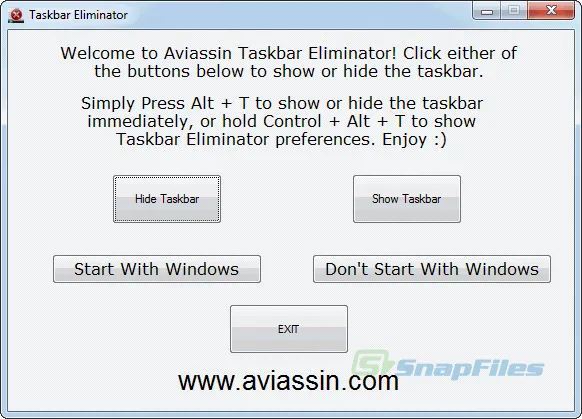 Taskbar Eliminator Capture d'écran 1