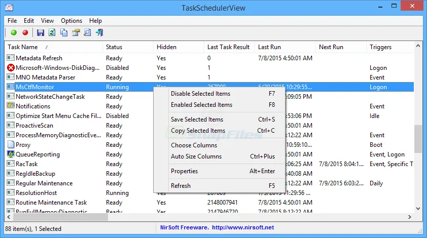 TaskSchedulerView Capture d'écran 1