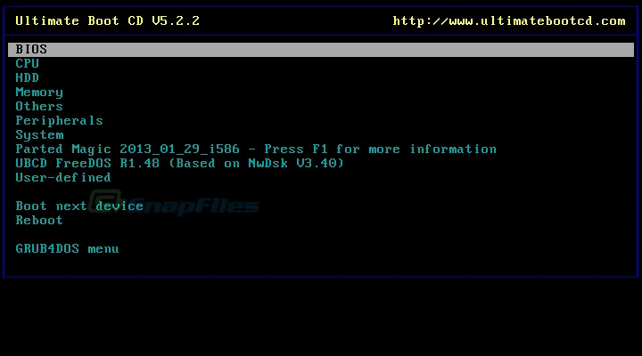 Ultimate Boot CD Capture d'écran 1