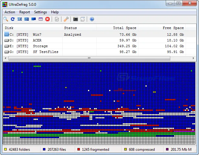 UltraDefrag Capture d'écran 1