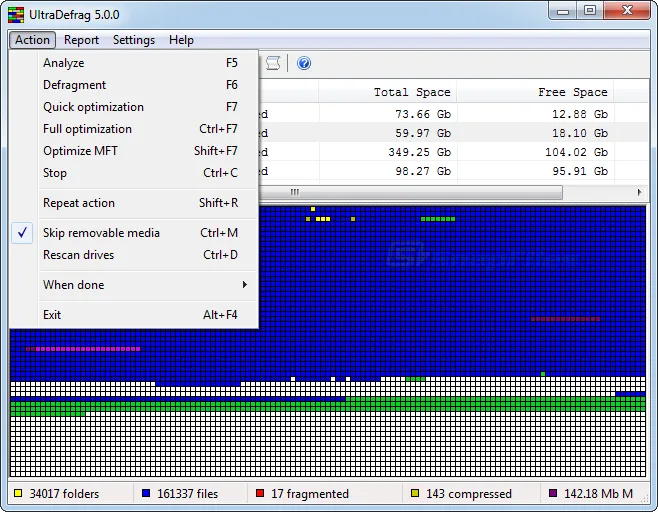 UltraDefrag Capture d'écran 2