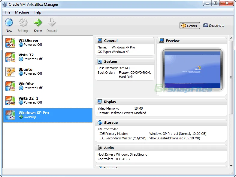 VirtualBox Capture d'écran 1