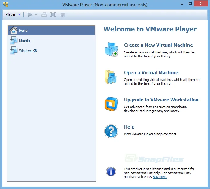 VMware Player Capture d'écran 1