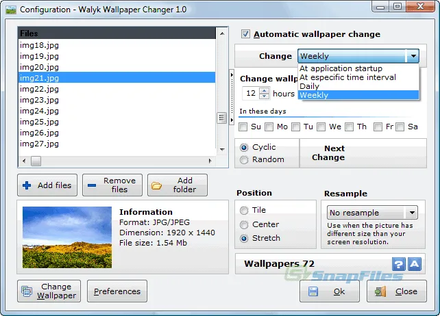 Walyk Wallpaper Changer Capture d'écran 1