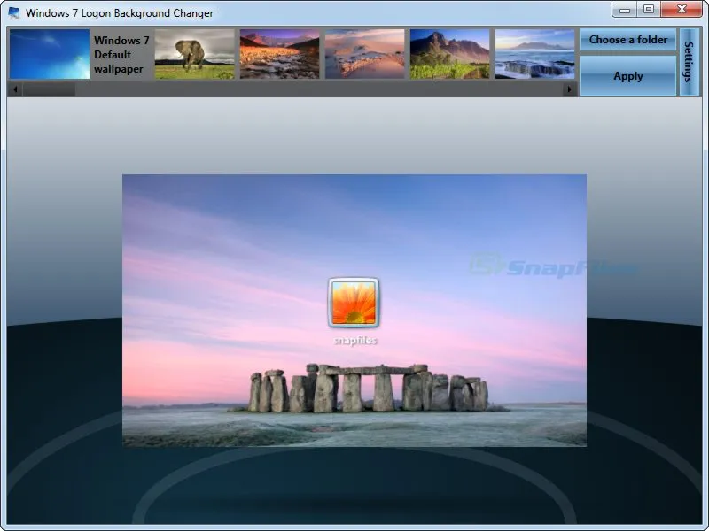 Windows 7 Logon Background Changer Capture d'écran 1