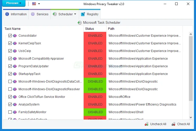 Windows Privacy Tweaker Capture d'écran 2