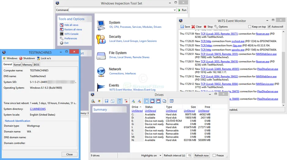 Windows Inspection Tool Set Capture d'écran 2