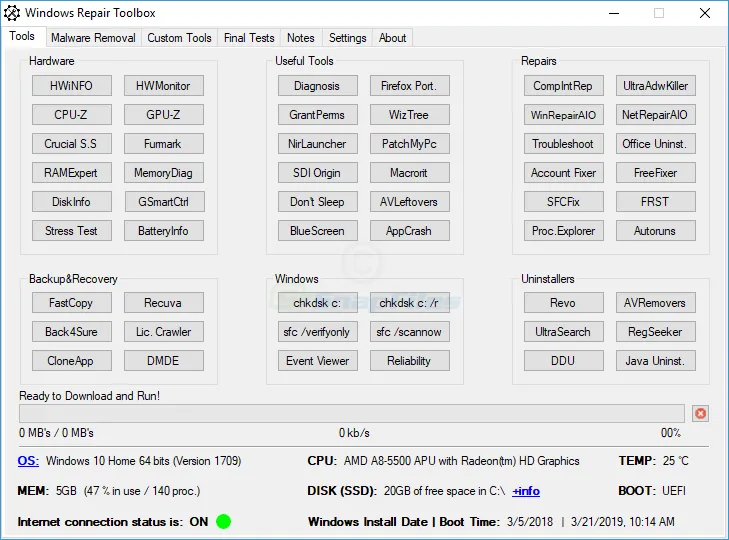 Windows Repair Toolbox Capture d'écran 1