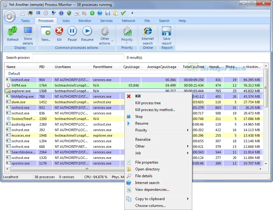 Yet Another Process Monitor Capture d'écran 1